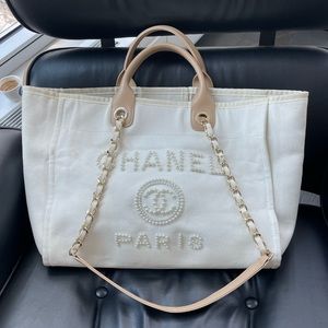 Chanel Pearl Beige Deauville Tote